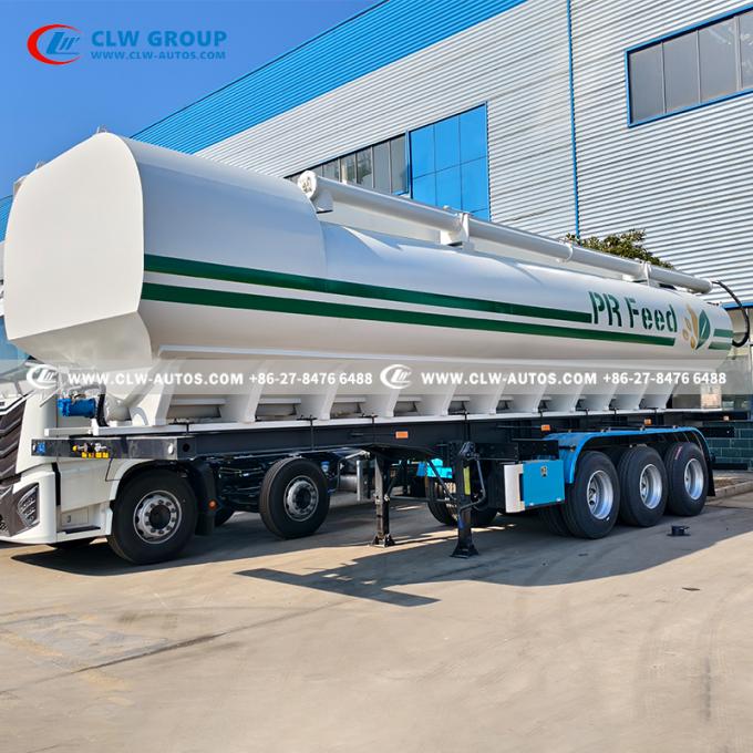 3-Axle 55mÂ³ Aluminum Bulk Feed Semi-Trailer interior compartments