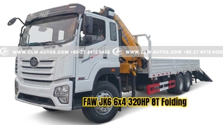 FAW JK6 6x4 320KM 8T Ciężarówka ze składanym wysięgnikiem