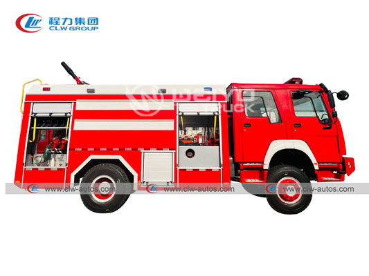 HOWO 4X4 290hp Fire Resuce Truck Emergency Rescue Truck With High Pressure Pump