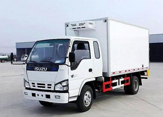 3-5 Tons ISUZU 4×2 Refrigerated Van Truck , Freezer Box Vehicle For Meat / Fish