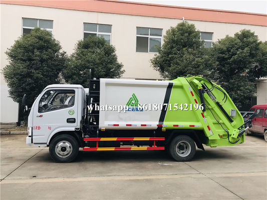 3 Ton Hydraulic Rubbish Compactor Truck , Rear Loader Garbage Truck Logo Printed