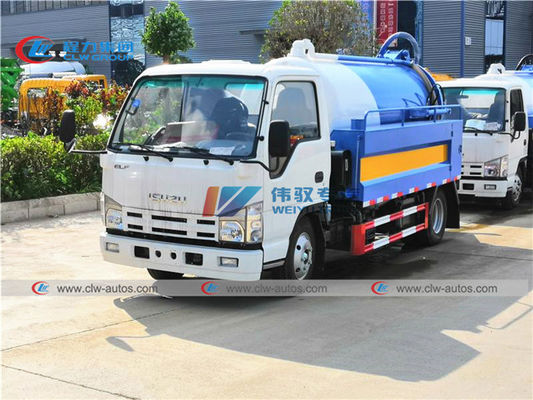 ISUZU 2000L Water 4m3 Sewage Tank Sewer Vacuum Truck