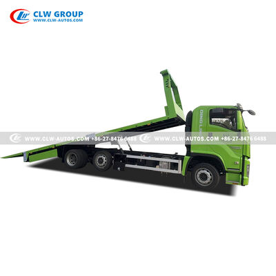 Isuzu FVR Flatbed Tow Truck with Heavy-Duty Flatbed Design, 300 HP Engine, and 10 Ton Winch for Reliable Recovery