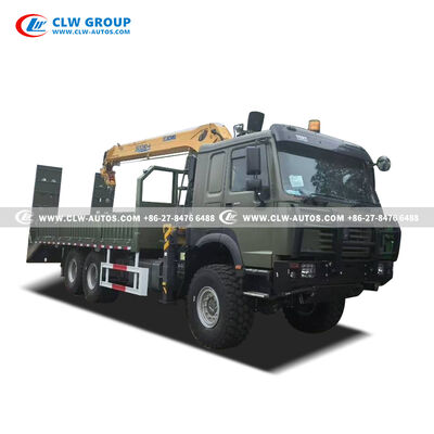 Sinotruk 6x6 All-Wheel Drive Wrecker Tow Truck with XCMG 8-ton Crane and Heavy-Duty Flatbed
