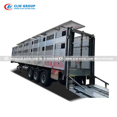 3-Axle Hydraulic Livestock Trailer with 36 Fans and Triple Decks for Superior Animal Transport