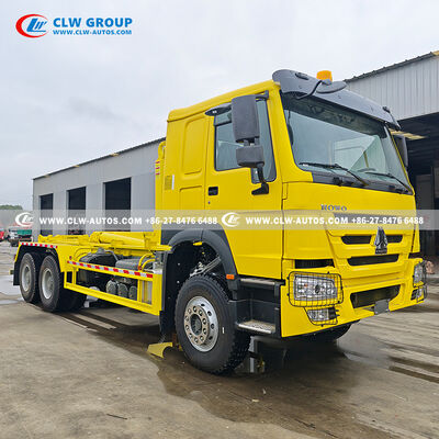 HOWO Heavy-Duty Hook Lift Garbage Truck with Powerful Hydraulic System, Sturdy Build, and Smart Safety Features