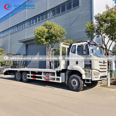 FAW J6P 6x4 Flatbed Truck with 370HP Engine and 35-Ton Load Capacity for Heavy-Duty Machinery Transport