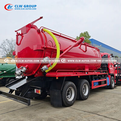 Isuzu FVZ 6x4 17m³ Combination Sewer Cleaner & Vacuum Truck with Water Ring Vacuum Pump and Crane Boom for Municipal Sanitation