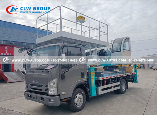 Isuzu KV100 4x2 23-Meter Aerial Work Platform Truck with 300kg Stainless Steel Platform and CAN Bus & Wireless Remote Control