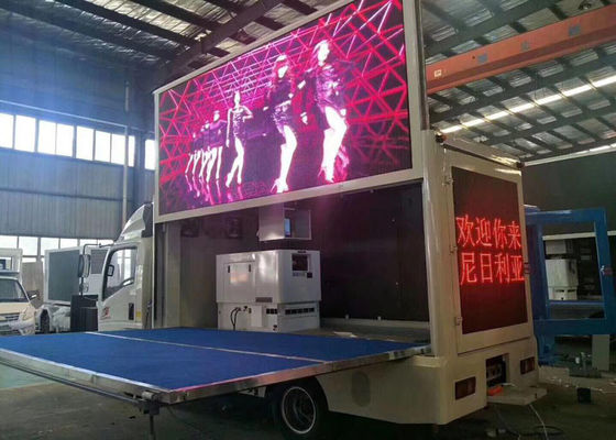 Mobile Stage P5 LED Billboard Truck With Three Sides Screen Customized Color
