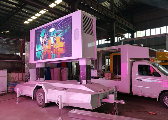 P5 P6 LED Billboard Truck Road Show Mini Trailer With Lifting LED Screen