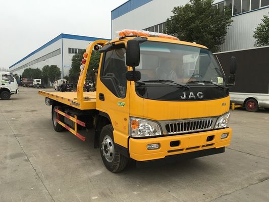 Small Road JAC 6 Wheel Flatbed Recovery Tow Truck 4 Ton For Towing Broken Cars