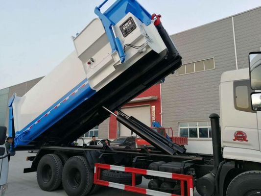 Dongfeng Hook Lift Garbage Truck , 12 Tons 12cbm Roll Off Container Garbage Truck