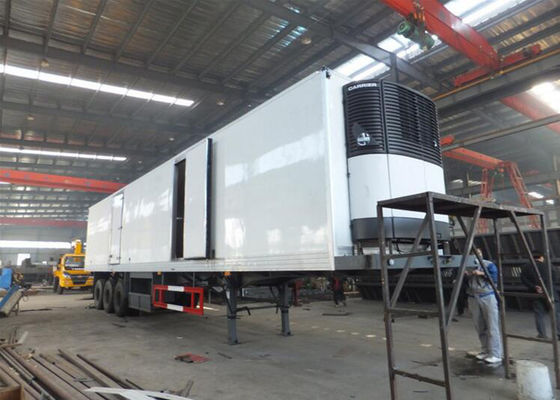 3 Axle Refrigerated Semi Trailer , Meat Transport Trailer 35t - 50t With Mechanical Suspension System
