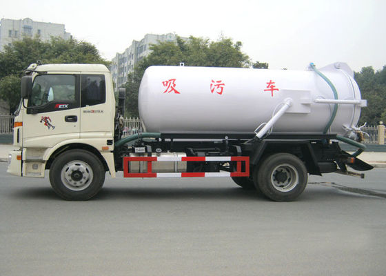 12CBM Vvacuum Cleaner Truck , 10 Tons / 12 Tons Foton 4 X 2 Sewage Suction Tanker Truck