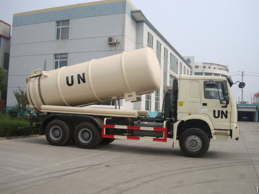 Full Driving 12 Wheel UN Sewage Tanker Truck With Self Dumping System 10m3 To 12m3