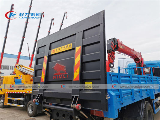6MT Dongfeng Boom Crane Truck With 1 Ton Hydraulic Platform