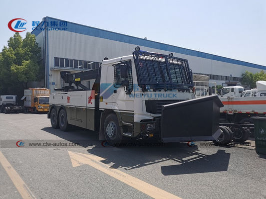 China 6*6 Sinotruk HOWO 16t 20tons 25t Road Recovery Towing Truck with Front Shovel Rescue Wrecker