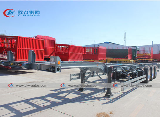 40FT 45FT 3 Axle 45T Flatbed Skeleton Trailer For Container Loading