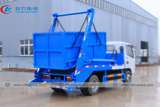5cbm Dongfeng brand 6 wheels Swing Arm Garbage Truck for sanitation garbage collection truck