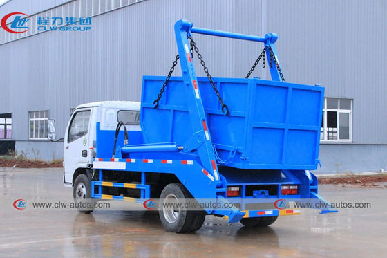 5cbm Dongfeng brand 6 wheels Swing Arm Garbage Truck for sanitation garbage collection truck